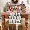 imageARKENY Merry Christmas Tree Table Runner 13x60 Inches Blue Winter Holiday Indoor Outdoor Table Decoration for HomeGreen