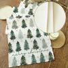 imageARKENY Merry Christmas Tree Table Runner 13x60 Inches Blue Winter Holiday Indoor Outdoor Table Decoration for HomeGreen