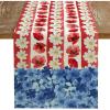 imageARKENY 4th of July Memorial Day Table Runner 13x72 Inches American Flag Floral Holiday Farmhouse Red Blue Burlap Indoor Patriotic Independence Table Decor for Home Party AT61772Table Runner  13X60