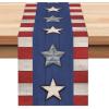 imageARKENY 4th of July Memorial Day Table Runner 48x13 Inches American Flag Stars Stripe Holiday Farmhouse Burlap Indoor Kitchen Dining Patriotic Independence Table Decor for Home PartyTable Runner  13X72