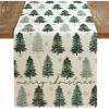 imageARKENY Merry Christmas Tree Table Runner 13x60 Inches Blue Winter Holiday Indoor Outdoor Table Decoration for HomeGreen