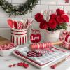 imagePink Buffalo Plaid Heart Love Valentines Day Kitchen Towels Set of 2Leaves Dish Hand Towels Holiday Anniversary Wedding Seasonal Decorations DD057Pink