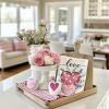 imagePink Buffalo Plaid Heart Love Valentines Day Kitchen Towels Set of 2Leaves Dish Hand Towels Holiday Anniversary Wedding Seasonal Decorations DD057Pink