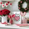 imagePink Buffalo Plaid Heart Love Valentines Day Kitchen Towels Set of 2Leaves Dish Hand Towels Holiday Anniversary Wedding Seasonal Decorations DD057Pink
