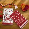 imageRed Love Valentines Day Kitchen Towels Set of 2Heart Tree Dish Hand Towels Holiday Anniversary Wedding Seasonal Decorations DD058