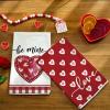 imageValentines Day Kitchen Towels Set of 2Red Love Heart Dish Hand Towels HolidayAnniversary Wedding Seasonal Decorations DD055