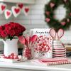 imagePink Love Vase Valentines Day Kitchen Towels Set of 2Heart Dish Hand Towels Holiday Anniversary Wedding Seasonal Decorations DD067
