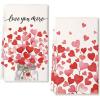 imagePink Love Vase Valentines Day Kitchen Towels Set of 2Heart Dish Hand Towels Holiday Anniversary Wedding Seasonal Decorations DD067