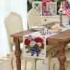 imageARKENY 4th of July Patriotic Table Runner 72 Inches Red Floral Flag American Independence Day Holiday Home Coffee Table Dining Farmhouse Party Tabletop Decoration AT41672