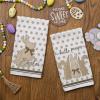 imageARKENY Easter Kitchen Towels Set of 2Beige Polka Dot Bunny Hello Peeps Dish Towels 18x26 Inch Drying DishclothFarmhouse Holiday Seasonal Spring Decorations AD237