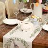 imageARKENY Happy Easter Table Runner 13x90 Inches Bunny Rabbit Leaf Floral Spring Holiday Farmhouse Buffalo Plaid Burlap Indoor Table Decorations for Home AT57390