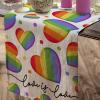imageLGBTQ Pride Decorations Rainbow Stripes Table Runner 13 x 72 Inch Love Wins Gay Lesbian Pansexual Party Decor Rustic Vintage AT276