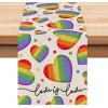 imageLGBTQ Pride Decorations Rainbow Stripes Table Runner 13 x 72 Inch Love Wins Gay Lesbian Pansexual Party Decor Rustic Vintage AT276