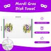 imageARKENY Mardi Gras Kitchen Towels Set of 2Green Fleur De Lis Eye Mask Dish Towels 18x26 Inch Drying DishclothFarmhouse Home Mardi Gras Carnival Seasonal Holiday Decorations AD194