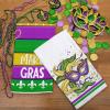 imageARKENY Mardi Gras Kitchen Towels Set of 2Green Fleur De Lis Eye Mask Dish Towels 18x26 Inch Drying DishclothFarmhouse Home Mardi Gras Carnival Seasonal Holiday Decorations AD194