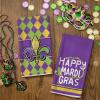 imageARKENY Mardi Gras Kitchen Towels Set of 2Purple Fleur De Lis Beads Dish Towels 18x26 Inch Drying DishclothFarmhouse Home Mardi Gras Carnival Seasonal Holiday Decorations AD195