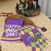 imageARKENY Mardi Gras Kitchen Towels Set of 2Purple Fleur De Lis Beads Dish Towels 18x26 Inch Drying DishclothFarmhouse Home Mardi Gras Carnival Seasonal Holiday Decorations AD195