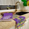 imageARKENY Mardi Gras Kitchen Towels Set of 2Purple Fleur De Lis Beads Dish Towels 18x26 Inch Drying DishclothFarmhouse Home Mardi Gras Carnival Seasonal Holiday Decorations AD195