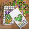 imageARKENY Mardi Gras Kitchen Towels Set of 2Purple Fleur De Lis White Polka dot Beads Dish Towels 18x26 Inch Drying DishclothFarmhouse Home Mardi Gras Carnival Seasonal Holiday Decorations AD192Green Heart