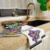 imageARKENY Mardi Gras Kitchen Towels Set of 2Purple Fleur De Lis White Polka dot Beads Dish Towels 18x26 Inch Drying DishclothFarmhouse Home Mardi Gras Carnival Seasonal Holiday Decorations AD192Purple Fleur De Lis