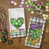 imageARKENY Mardi Gras Kitchen Towels Set of 2Purple Fleur De Lis White Polka dot Beads Dish Towels 18x26 Inch Drying DishclothFarmhouse Home Mardi Gras Carnival Seasonal Holiday Decorations AD192Green Heart