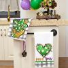 imageARKENY Mardi Gras Kitchen Towels Set of 2Purple Fleur De Lis White Polka dot Beads Dish Towels 18x26 Inch Drying DishclothFarmhouse Home Mardi Gras Carnival Seasonal Holiday Decorations AD192Green Heart