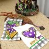 imageARKENY Mardi Gras Kitchen Towels Set of 2Purple Fleur De Lis White Polka dot Beads Dish Towels 18x26 Inch Drying DishclothFarmhouse Home Mardi Gras Carnival Seasonal Holiday Decorations AD192Purple Heart