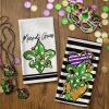 imageARKENY Mardi Gras Kitchen Towels Set of 2Purple Fleur De Lis White Polka dot Beads Dish Towels 18x26 Inch Drying DishclothFarmhouse Home Mardi Gras Carnival Seasonal Holiday Decorations AD192Green Fleur De Lis