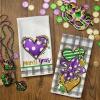 imageARKENY Mardi Gras Kitchen Towels Set of 2Purple Fleur De Lis White Polka dot Beads Dish Towels 18x26 Inch Drying DishclothFarmhouse Home Mardi Gras Carnival Seasonal Holiday Decorations AD192Purple Heart