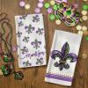 imageARKENY Mardi Gras Kitchen Towels for Mardi Gras Decor Fleur De Lis Dish Towels 18x26 Inch Ultra Absorbent Bar Drying Cloth Tea Sign Hand Towel for Mardi Gras Carnival Decorations Set of 2