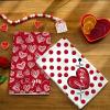 imageARKENY Mothers Day Kitchen Towels Set of 2Red Polka dot Heart I Love U Sign Dish Towels 18x26 Inch Drying DishclothFarmhouse Home Wedding Decoration AD173