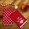 imageARKENY Valentine Day Kitchen Towels Set of 2Pink Heart Arrow Love Your More Sign Dish Towels 18x26 Inch Drying DishclothFarmhouse Home Wedding Decoration AD171