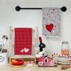 imageARKENY Valentines Day Kitchen Towels Set of 2Grey Red Watercolor Heart Dish Towels 18x26 Inch Drying DishclothFarmhouse Home Wedding Decoration AD185Red Heart