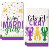 imageARKENY Mardi Gras Kitchen Towels Set of 2Purple Fleur De Lis Crayfish Dish Towels 18x26 Inch Drying DishclothFarmhouse Home Mardi Gras Carnival Seasonal Holiday Decorations AD193