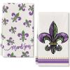 imageARKENY Mardi Gras Kitchen Towels for Mardi Gras Decor Fleur De Lis Dish Towels 18x26 Inch Ultra Absorbent Bar Drying Cloth Tea Sign Hand Towel for Mardi Gras Carnival Decorations Set of 2