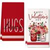 imageARKENY Valentine Day Kitchen Towels Set of 2Black Buffalo Plaid Flower Vase Dish Towels 18x26 Inch Drying DishclothFarmhouse Home Wedding Decoration AD180