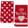 imageARKENY Valentine Day Kitchen Towels Set of 2Pink Heart Arrow Love Your More Sign Dish Towels 18x26 Inch Drying DishclothFarmhouse Home Wedding Decoration AD171