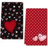 imageARKENY Valentines Day Kitchen Towels Set of 2Grey Red Watercolor Heart Dish Towels 18x26 Inch Drying DishclothFarmhouse Home Wedding Decoration AD185Black Heart