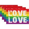 imageLGBTQ Pride Decorations Rainbow Stripes Placemats 12 x 18 Inch Set of 4 Gay Lesbian Pansexual Party Decor Rustic Vintage Washable Table Mats AP152