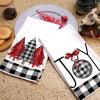 imageARKENY Christmas Kitchen Towels Set of 2Black Buffalo Plaid Xmas Tree Dish Towels 18x26 Inch Drying DishclothFarmhouse Home Decoration AD008Black
