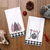imageARKENY Christmas Kitchen Towels Set of 2Black Buffalo Plaid Xmas Tree Dish Towels 18x26 Inch Drying DishclothFarmhouse Home Decoration AD008Pink