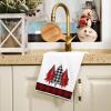 imageARKENY Christmas Kitchen Towels Set of 2Black Buffalo Plaid Xmas Tree Dish Towels 18x26 Inch Drying DishclothFarmhouse Home Decoration AD008Red