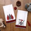 imageARKENY Christmas Kitchen Towels Set of 2Black Buffalo Plaid Xmas Tree Dish Towels 18x26 Inch Drying DishclothFarmhouse Home Decoration AD008Red
