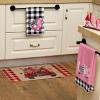 imageARKENY Mothers Day Kitchen Towels Set of 2Black Buffalo Plaid Check Bowknot Dish Towels 18x26 Inch Drying DishclothFarmhouse Home Wedding Decoration AD154