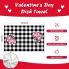 imageARKENY Mothers Day Kitchen Towels Set of 2Black Buffalo Plaid Check Bowknot Dish Towels 18x26 Inch Drying DishclothFarmhouse Home Wedding Decoration AD154