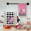 imageARKENY Mothers Day Kitchen Towels Set of 2Black Buffalo Plaid Check Bowknot Dish Towels 18x26 Inch Drying DishclothFarmhouse Home Wedding Decoration AD154