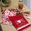 imageARKENY Mothers Day Kitchen Towels Set of 2Pink Heart Sweet Home Sign Dish Towels 18x26 Inch Drying DishclothFarmhouse Home Wedding Decoration AD175