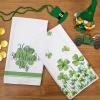 imageARKENY St Patricks Day Green Stripe Kitchen Towels Dish Towels St Patricks Day Decorations for Home Dcor Ultra Absorbent Bar Drying Cloth 18x26 Inch Hand Towel for Cooking Set of 2