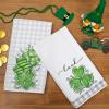 imageARKENY St Patricks Day Polka dot Shamrock Kitchen Towels Dish Towels St Patricks Day Decorations for Home Dcor Drying Cloth Luck Sign 18x26 Inch Hand Towel for Cooking Set of 2