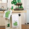 imageARKENY St Patricks Day Polka dot Shamrock Kitchen Towels Dish Towels St Patricks Day Decorations for Home Dcor Drying Cloth Luck Sign 18x26 Inch Hand Towel for Cooking Set of 2